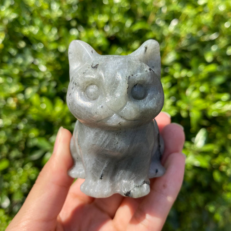 6/10CM Sitting Cat Natural Crystal Carving