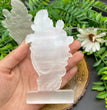 12CM Selenite Phonix Lady Natural Crystal Carving