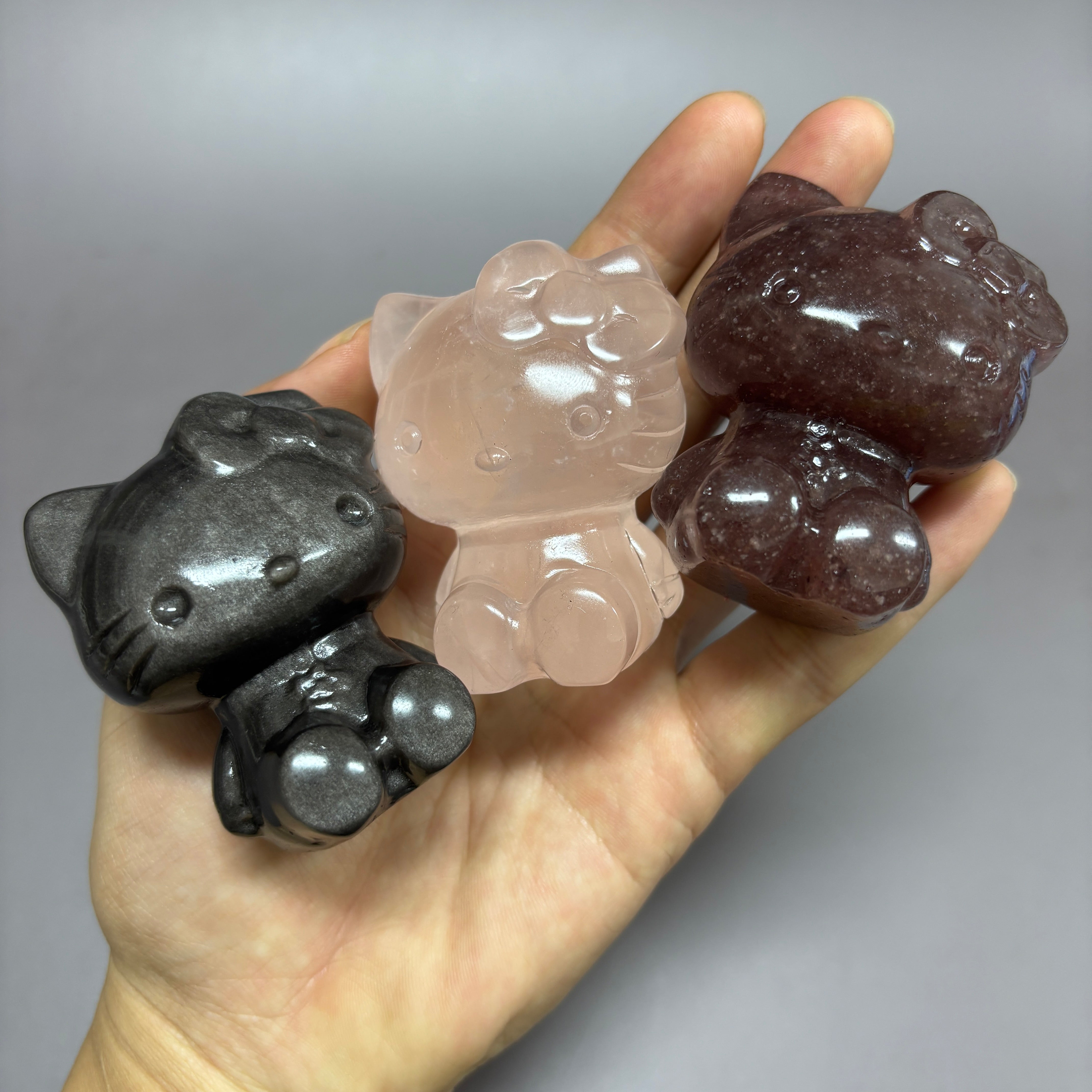 Natural Crystal Hello Kitty Carving Table Decor Wholesale