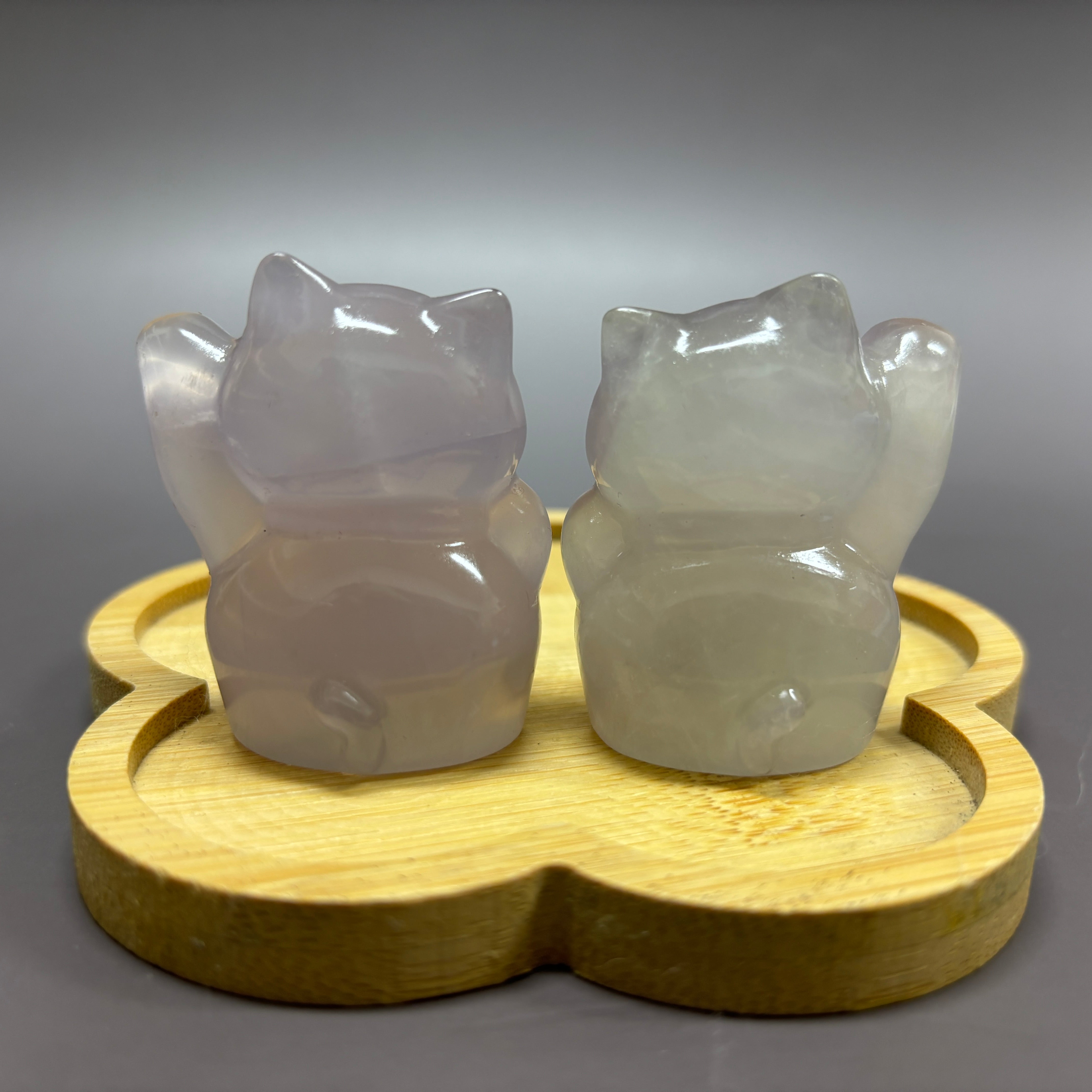 6CM Fortune Cat in Pair Lucky Cat Carving
