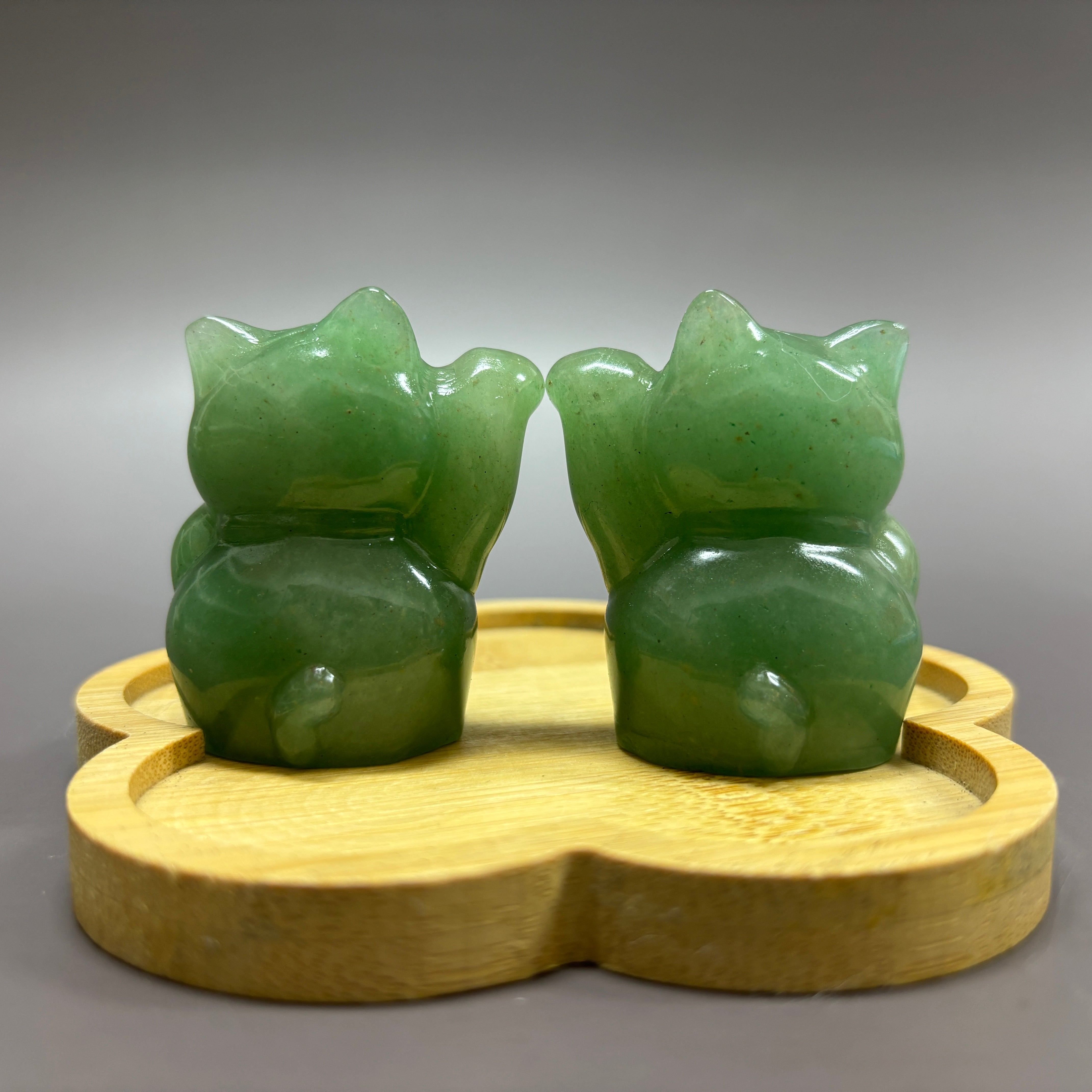 6CM Fortune Cat in Pair Lucky Cat Carving