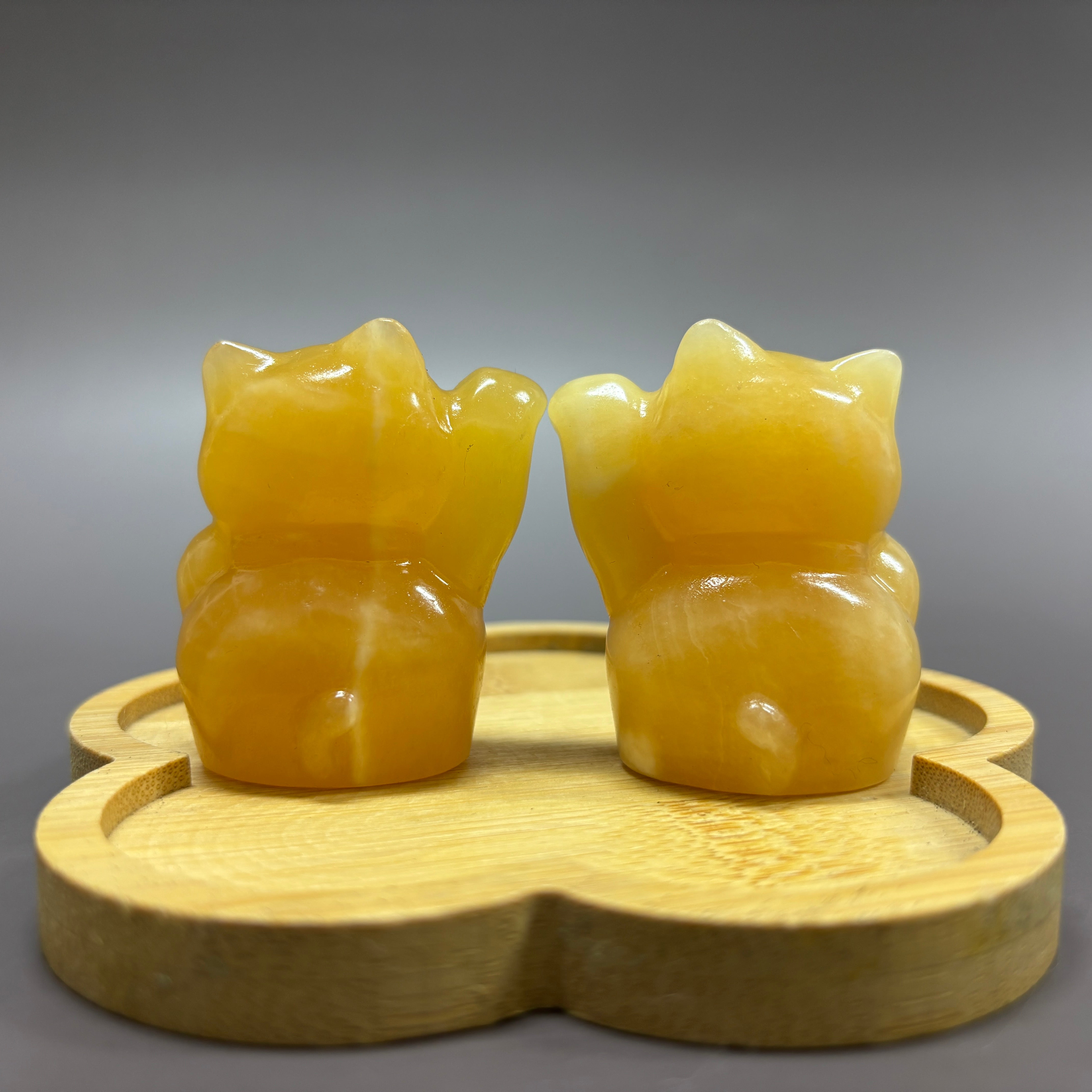 6CM Fortune Cat in Pair Lucky Cat Carving