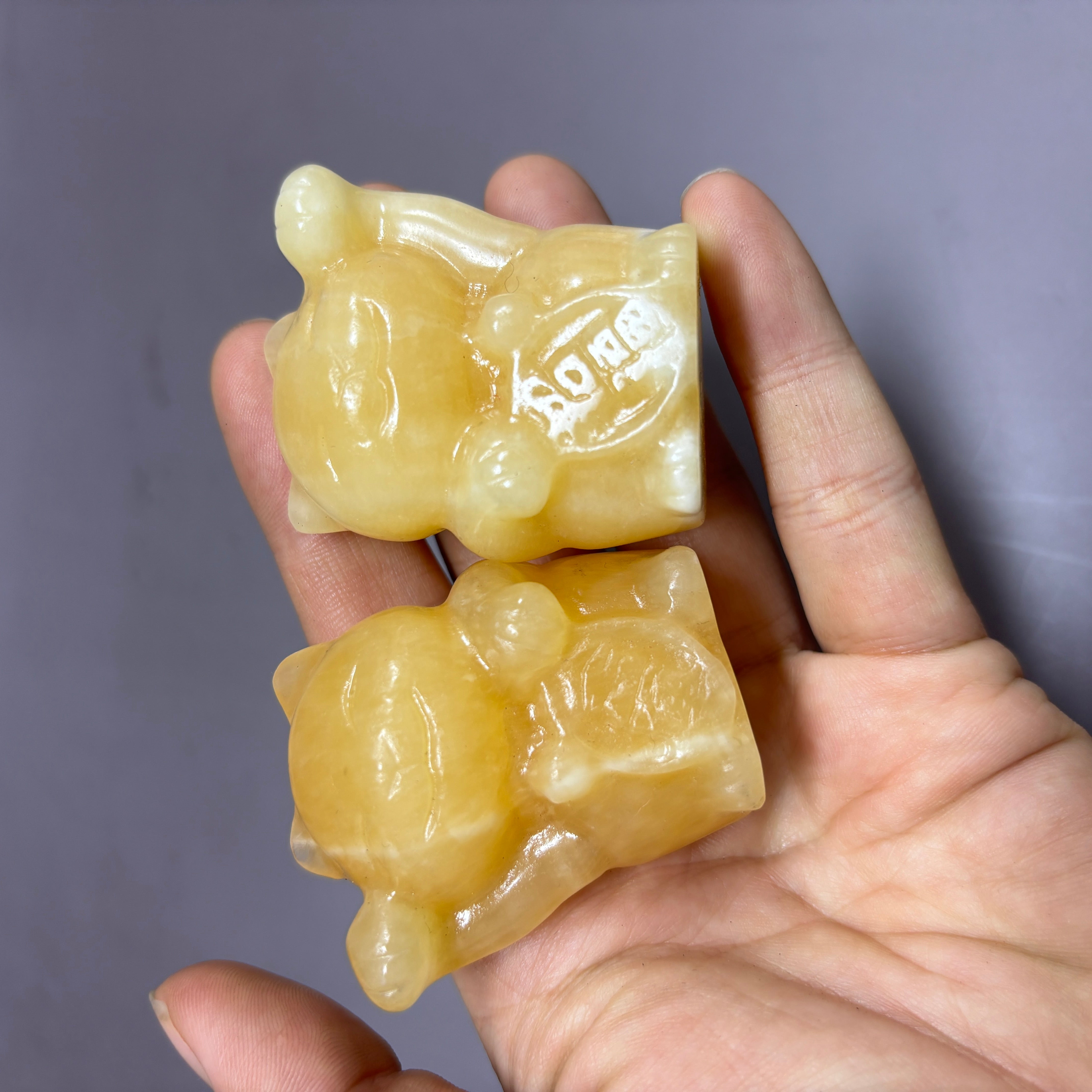 6CM Fortune Cat in Pair Lucky Cat Carving