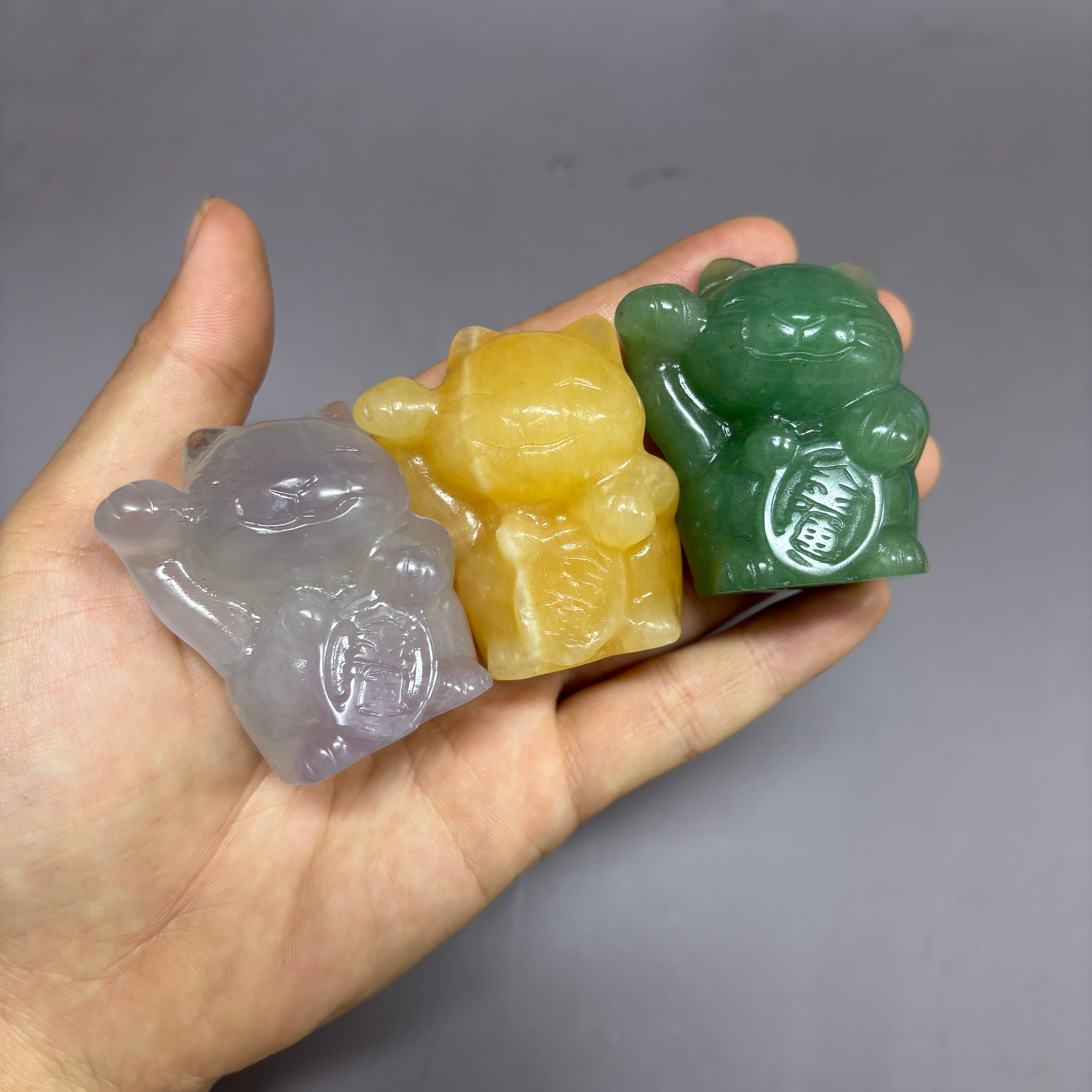 6CM Fortune Cat in Pair Lucky Cat Carving