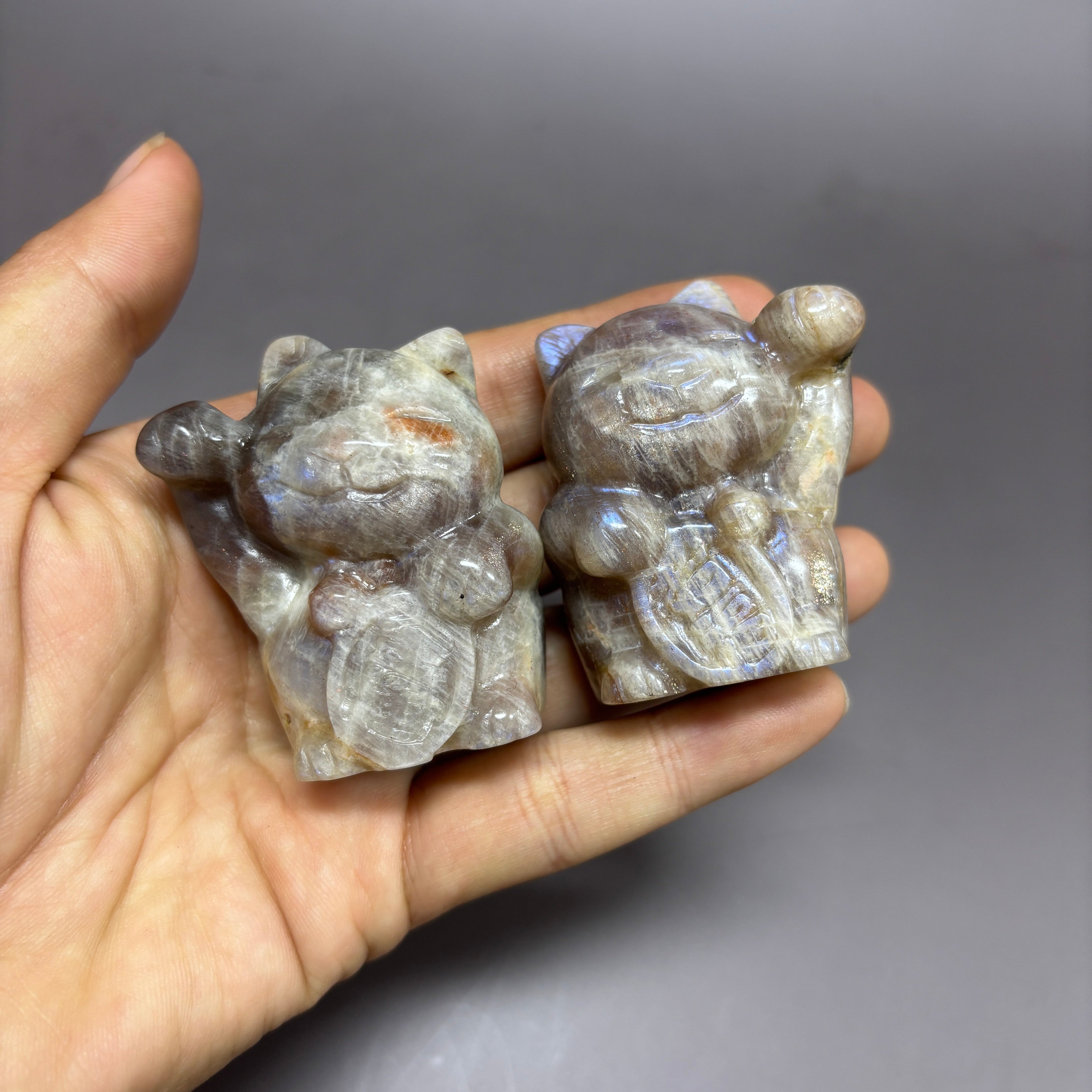 6CM Fortune Cat in Pair Lucky Cat Carving