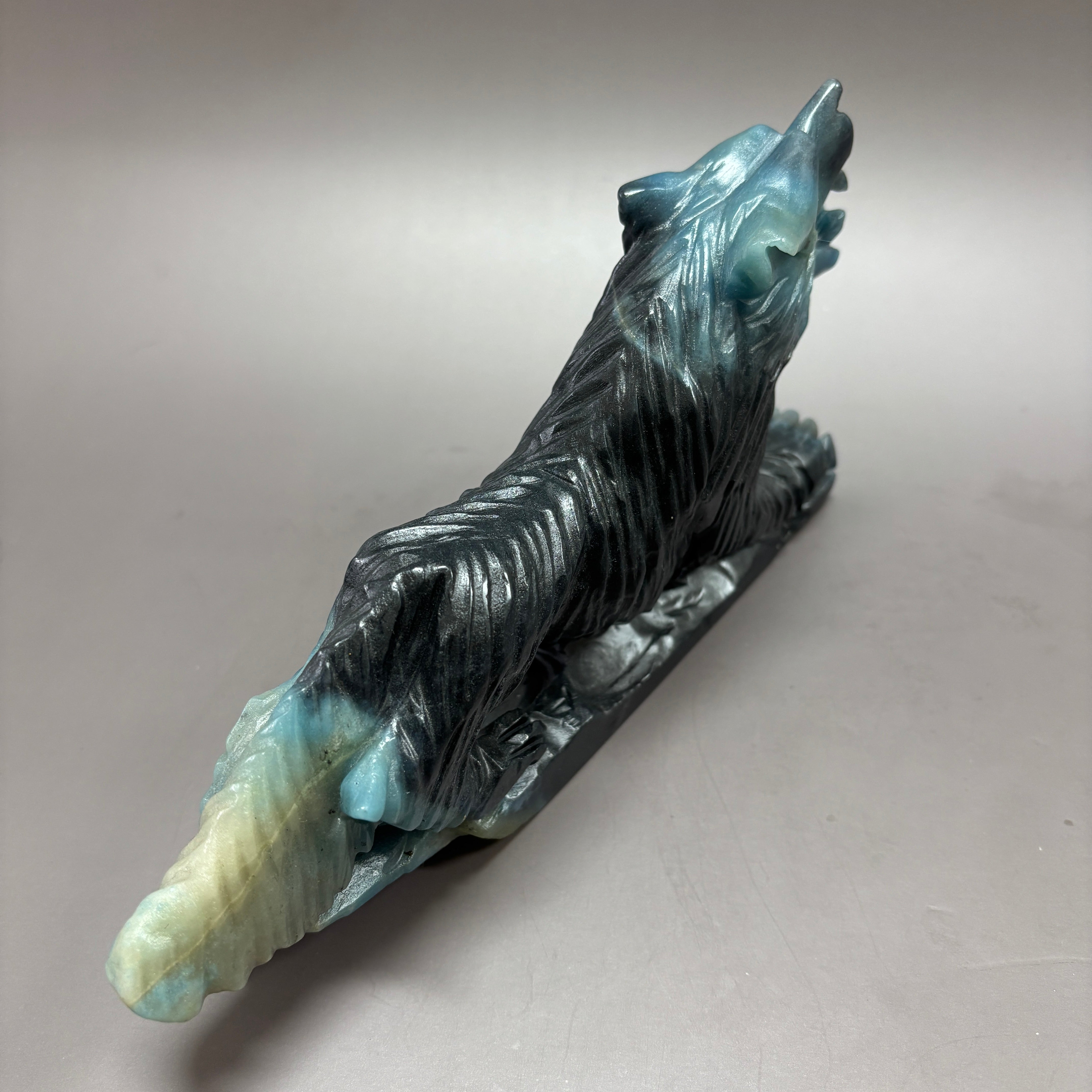 Wolf Natural Trollite Crystal Carving Table Decor Gift Home Decor
