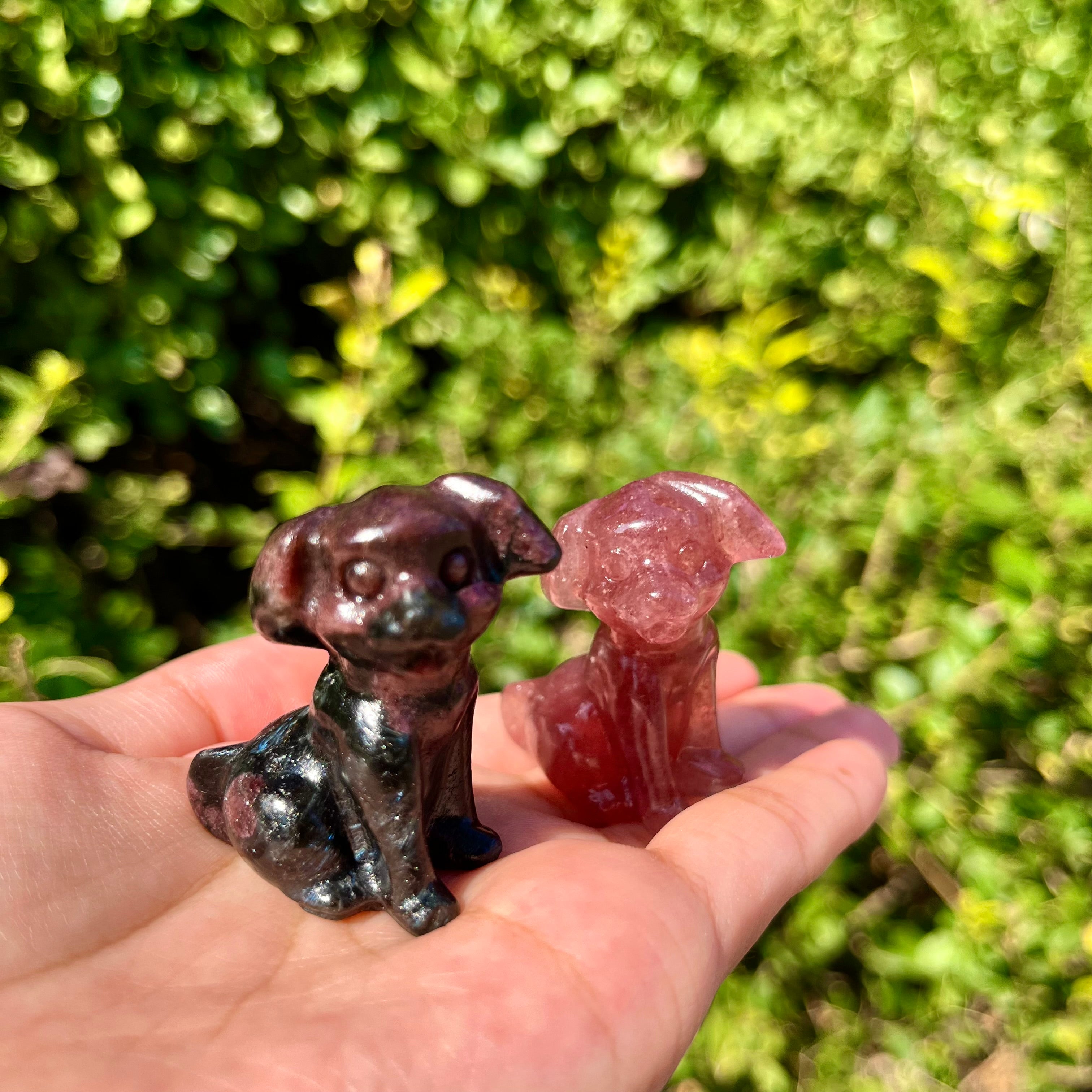 4CM Mini Puppy Dog Natural Crystal Stone Carving