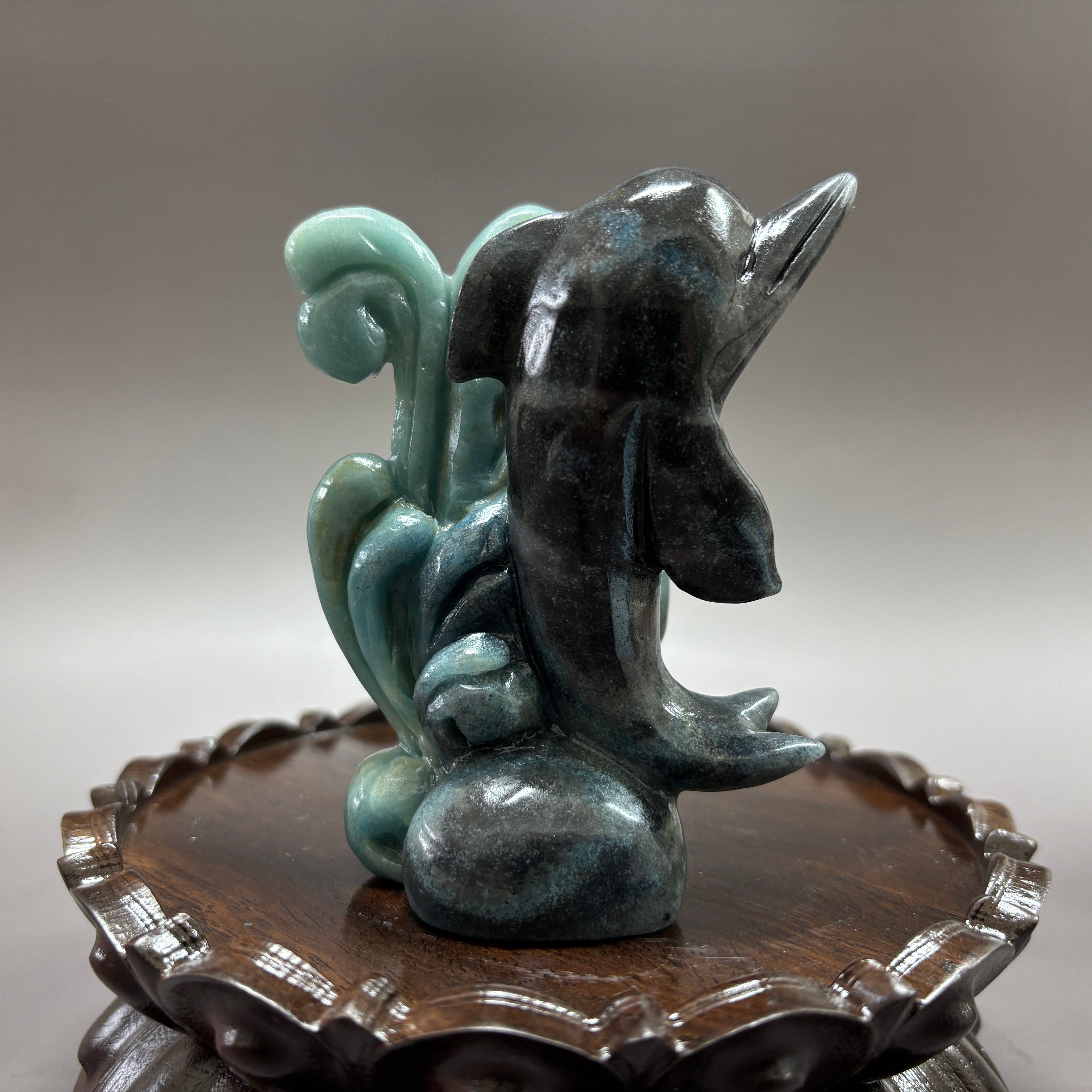 Dolphin Natural Trollite Crystal Carving Table Decor Gift Home Decor