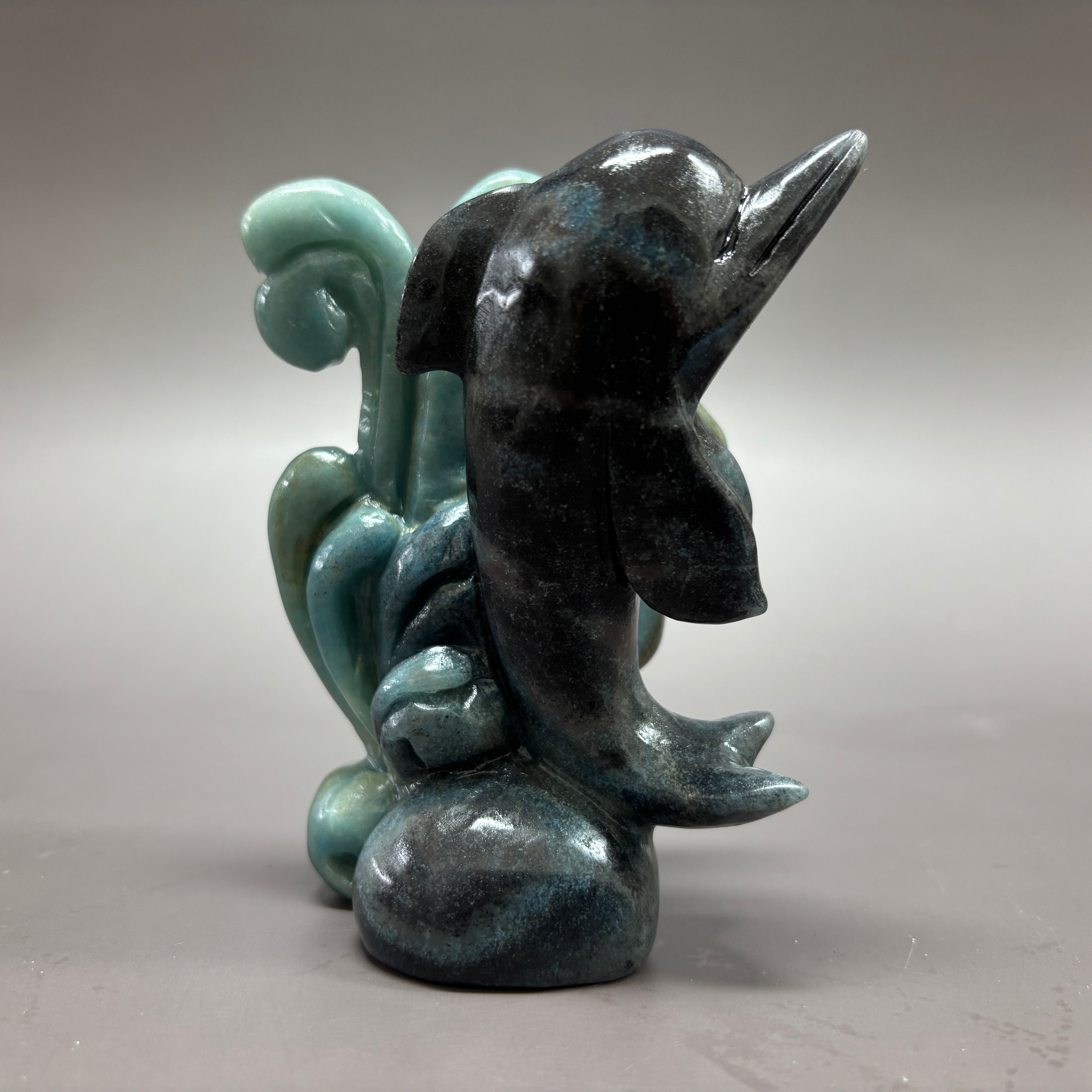 Dolphin Natural Trollite Crystal Carving Table Decor Gift Home Decor