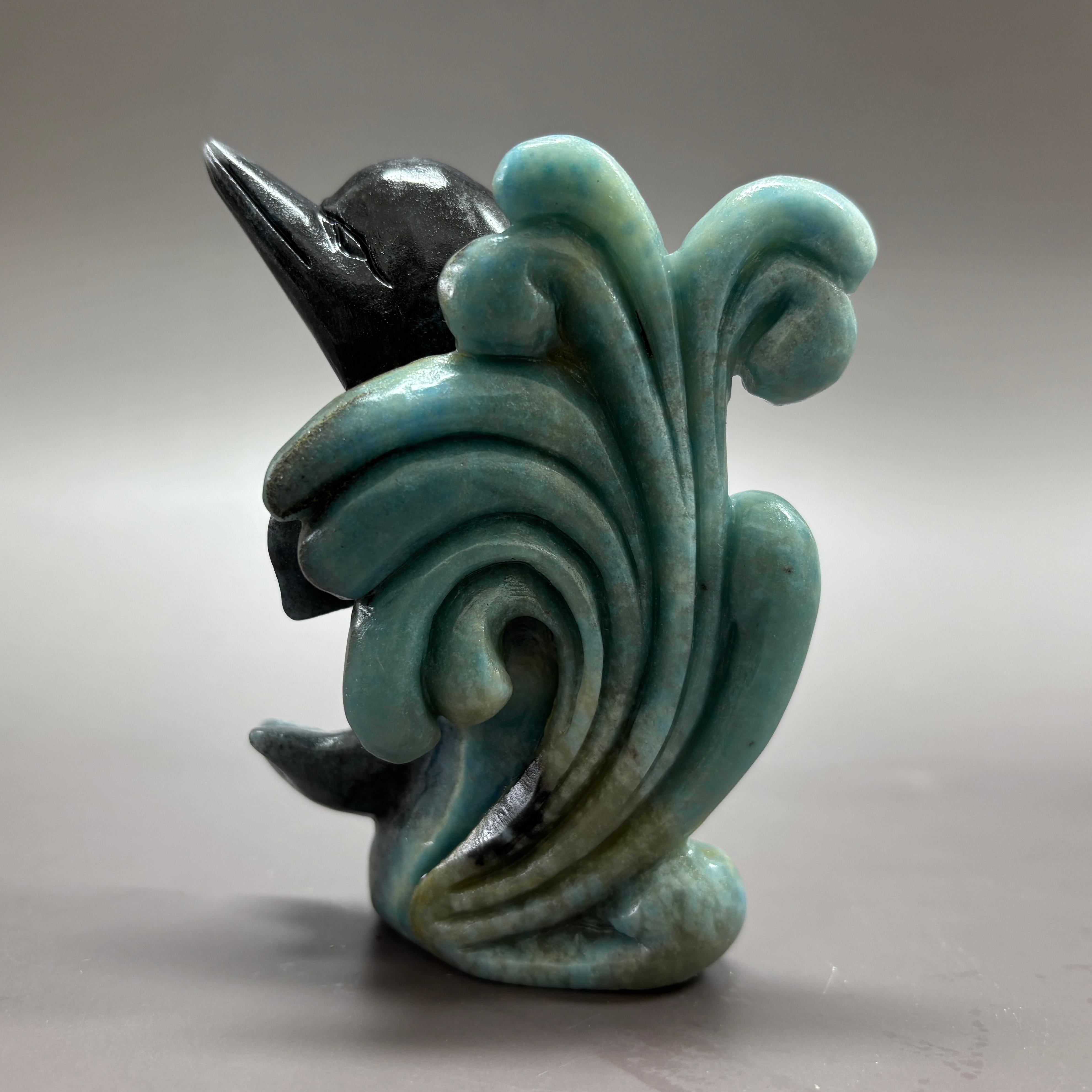 Dolphin Natural Trollite Crystal Carving Table Decor Gift Home Decor