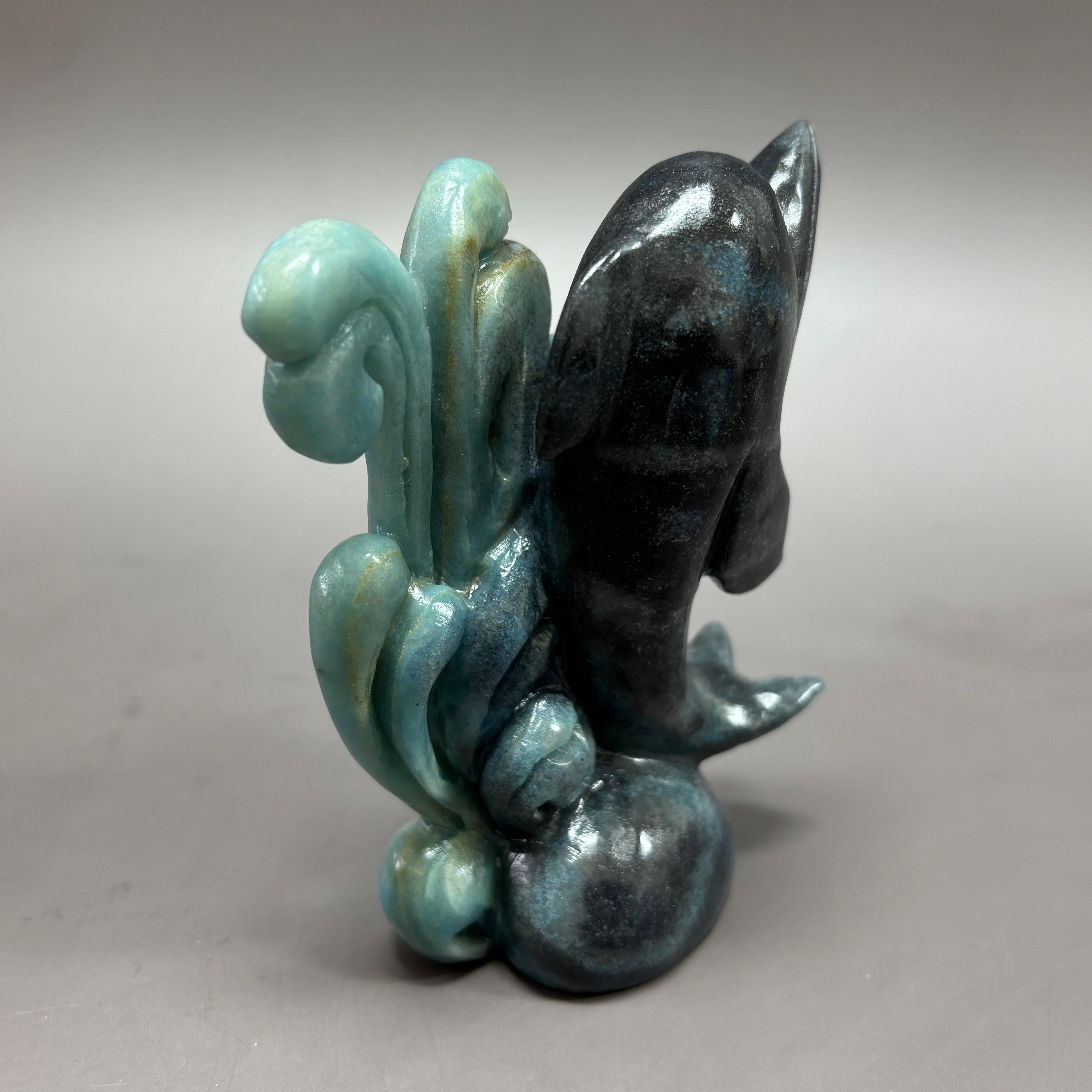 Dolphin Natural Trollite Crystal Carving Table Decor Gift Home Decor