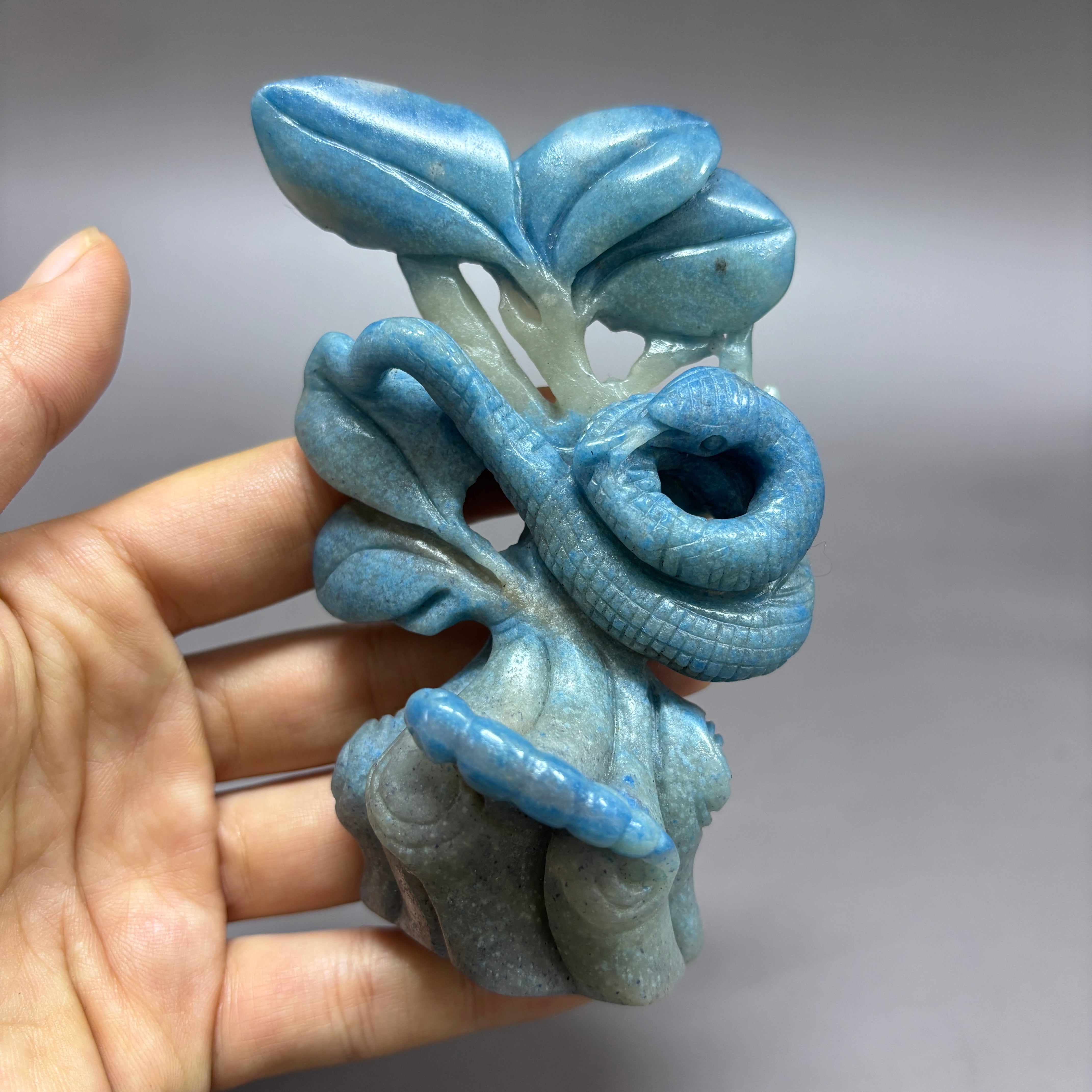 Snake Natural Trollite Crystal Carving Table Decor Gift Home Decor