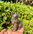 8CM Howling Wolf Natural Crystal Stone Carving Healing Stone Home Decoration