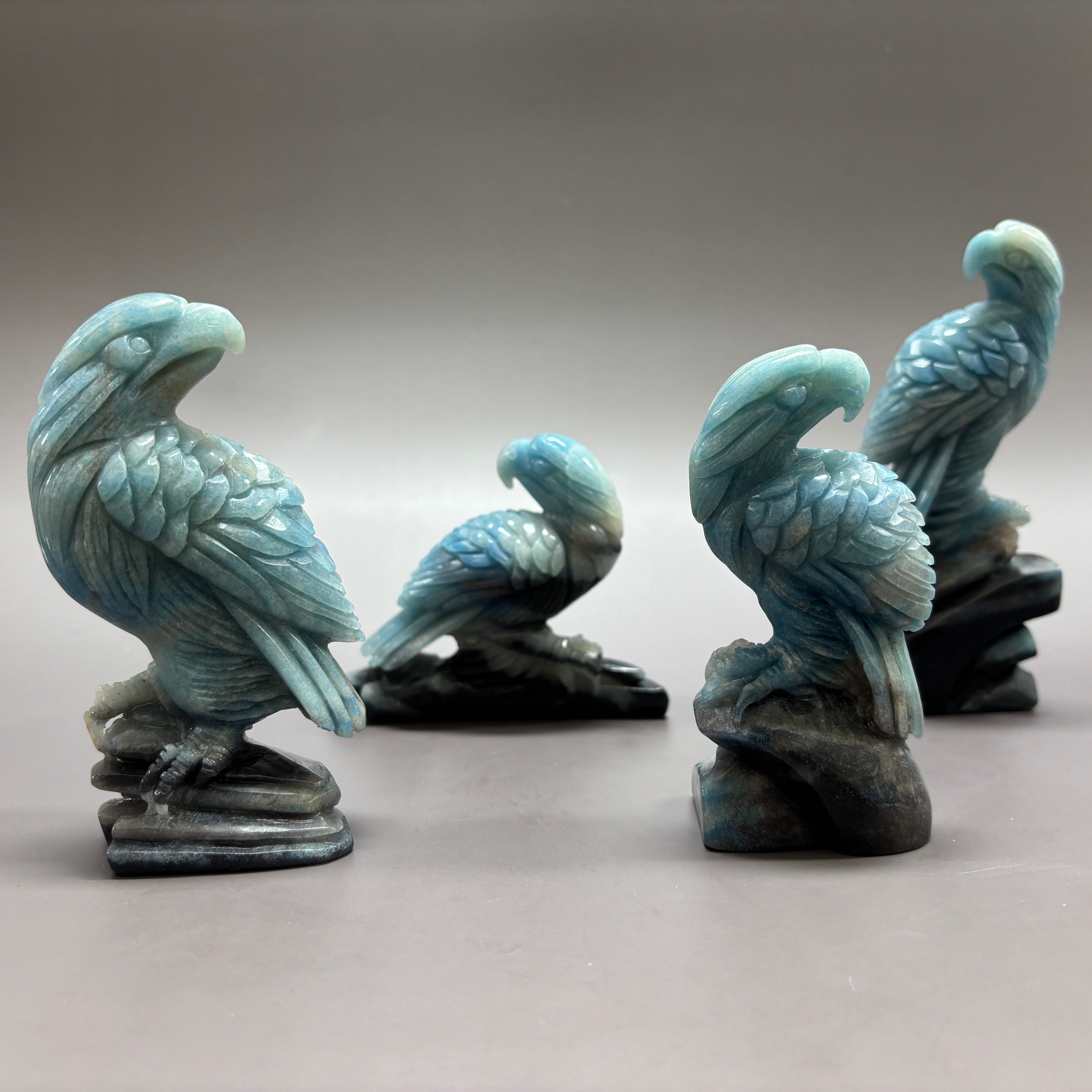 Eagle Hawk Vulture Natural Trollite Crystal Carving Table Decor Gift