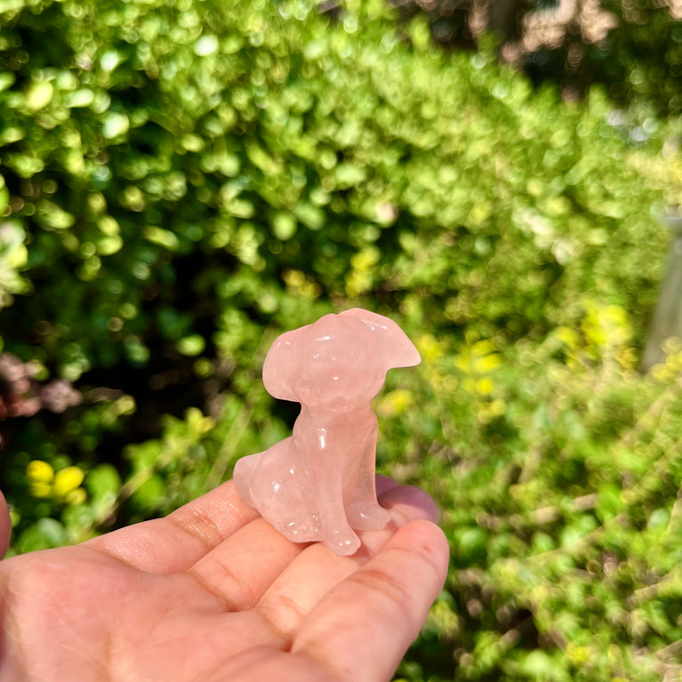 4CM Mini Puppy Dog Natural Crystal Stone Carving