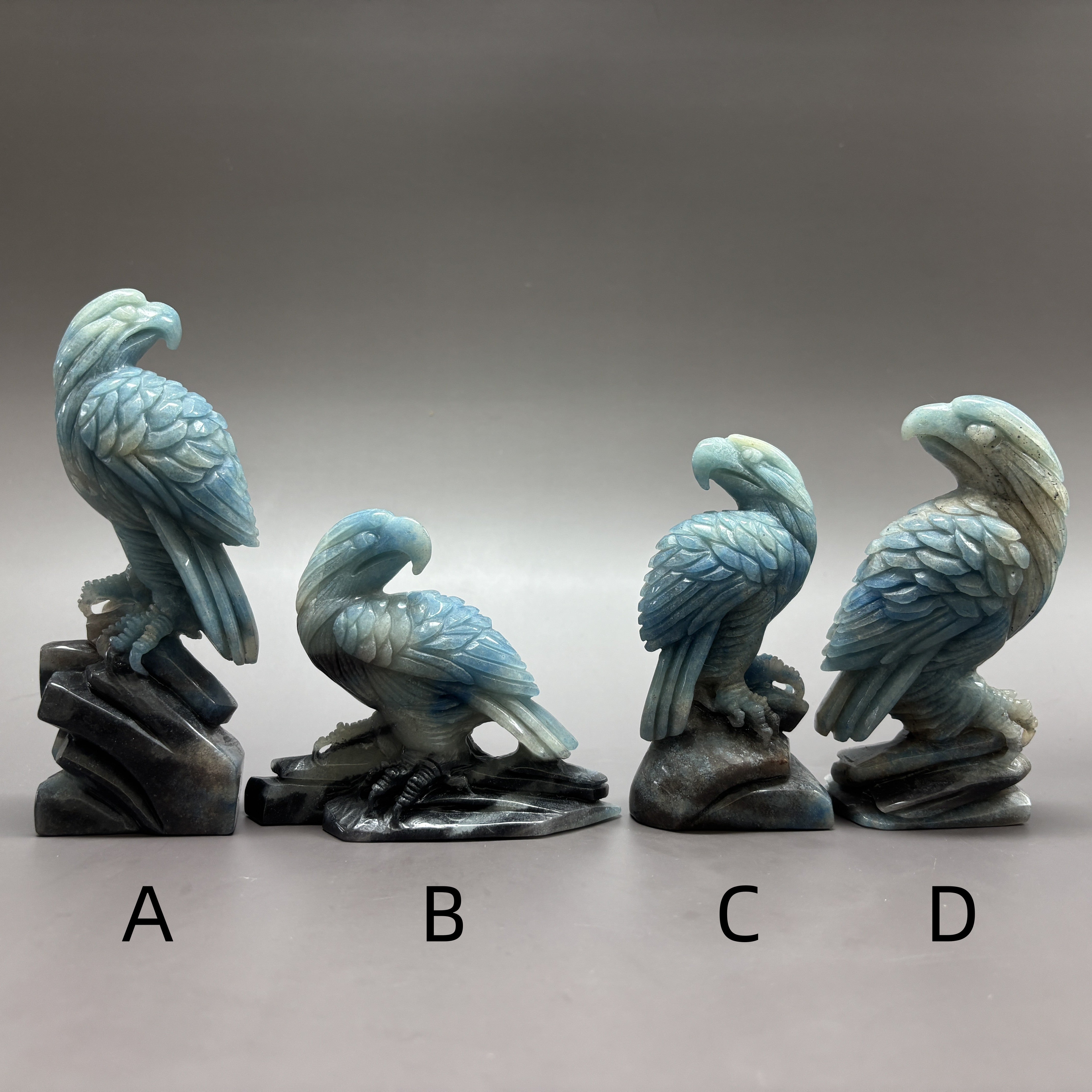 Eagle Hawk Vulture Natural Trollite Crystal Carving Table Decor Gift