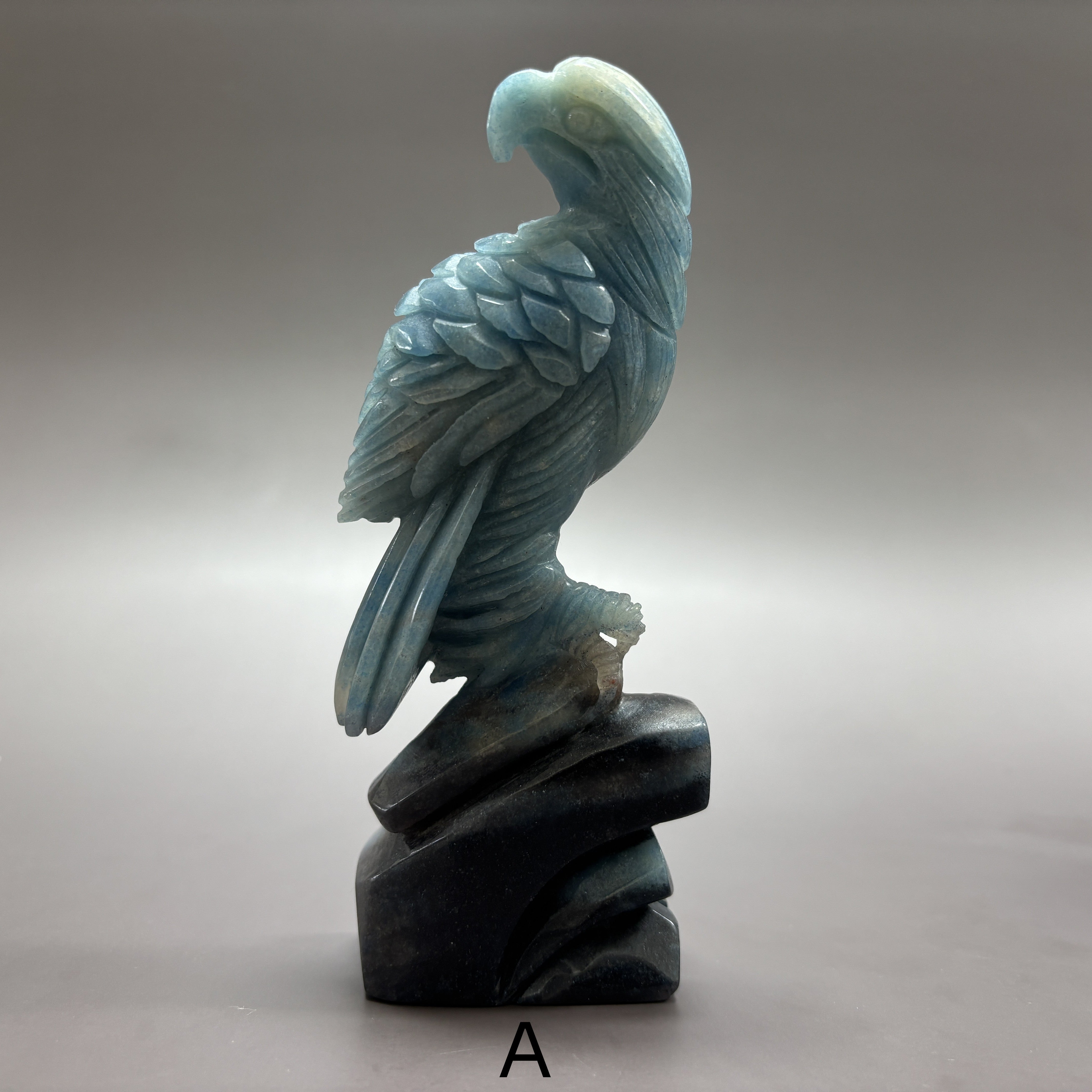 Eagle Hawk Vulture Natural Trollite Crystal Carving Table Decor Gift