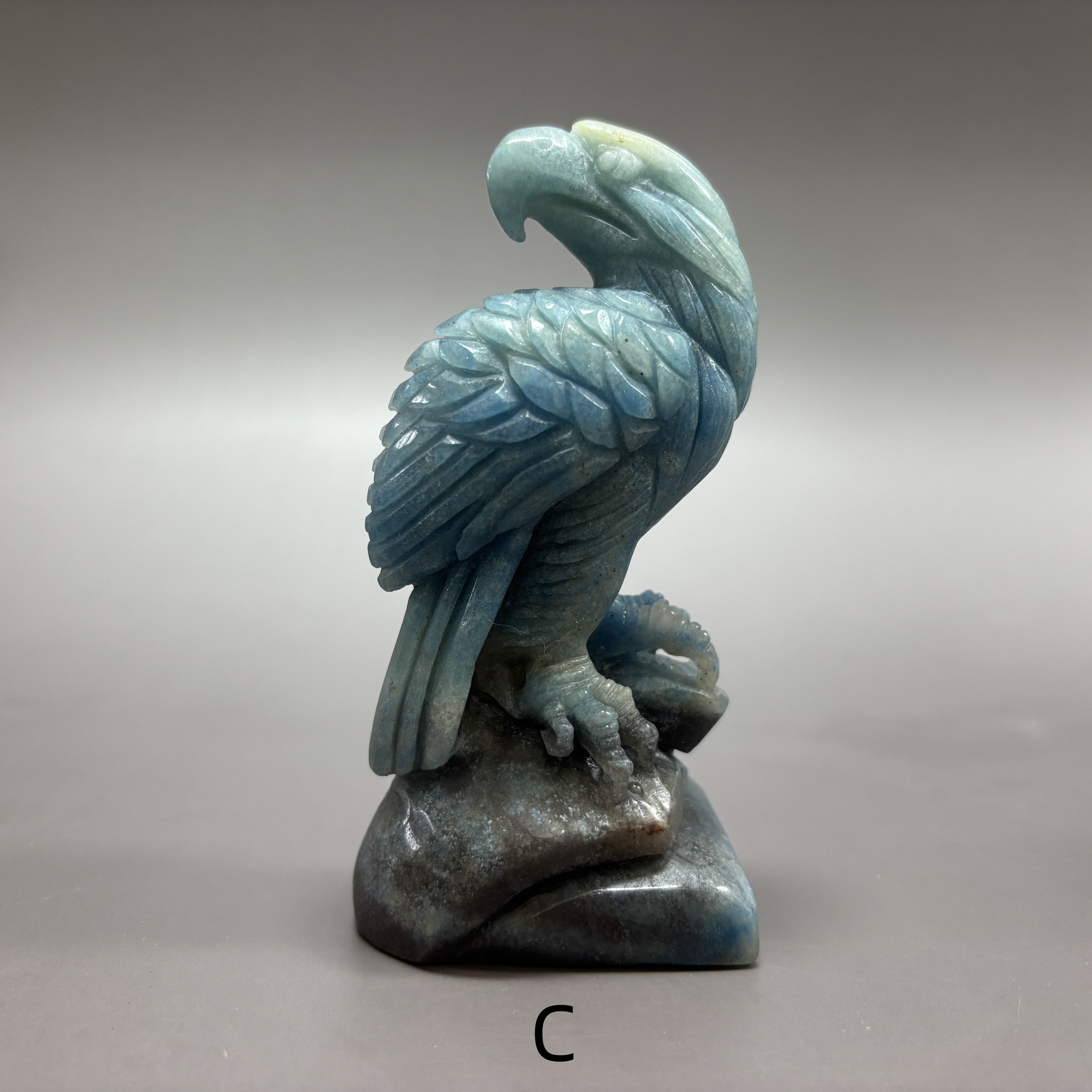 Eagle Hawk Vulture Natural Trollite Crystal Carving Table Decor Gift