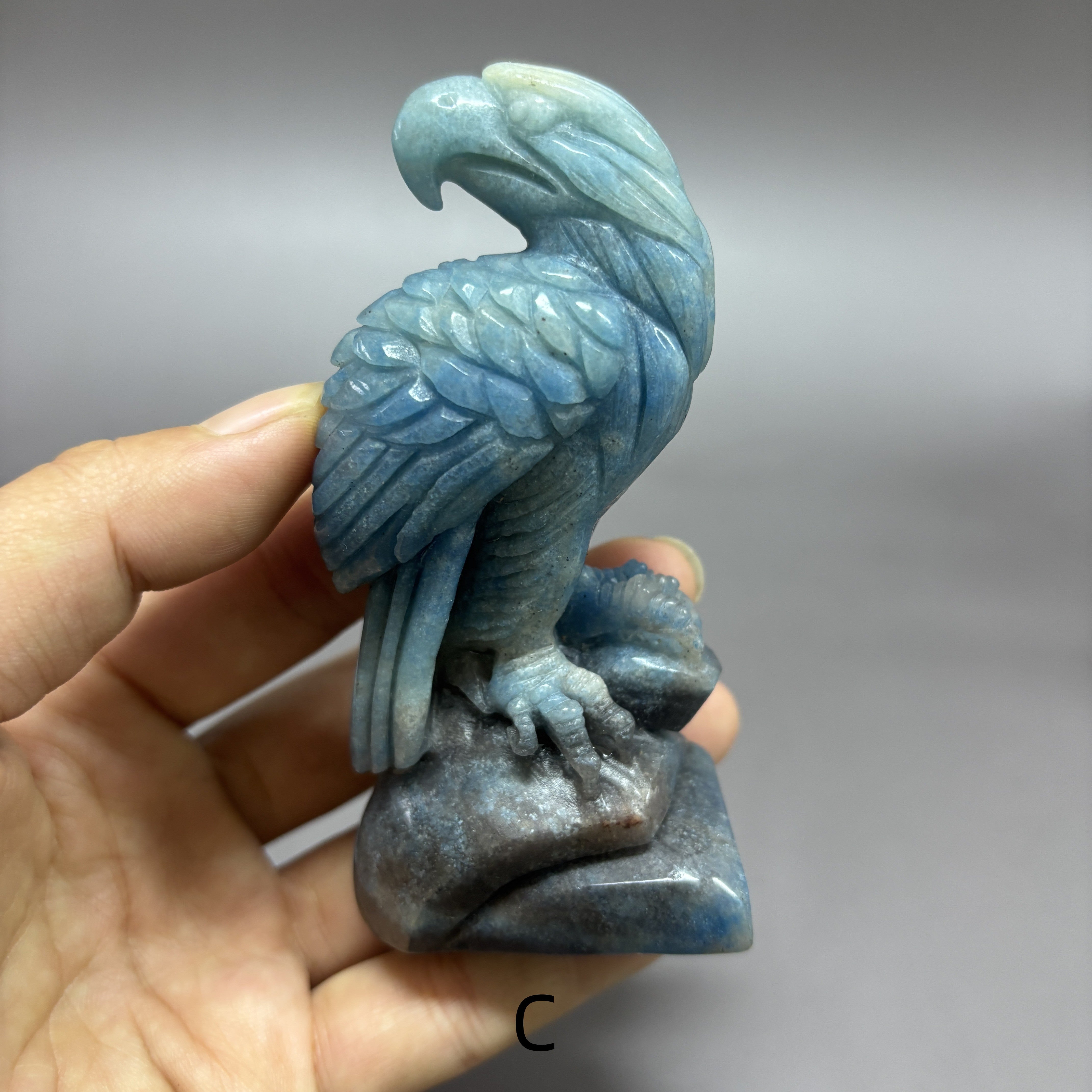 Eagle Hawk Vulture Natural Trollite Crystal Carving Table Decor Gift