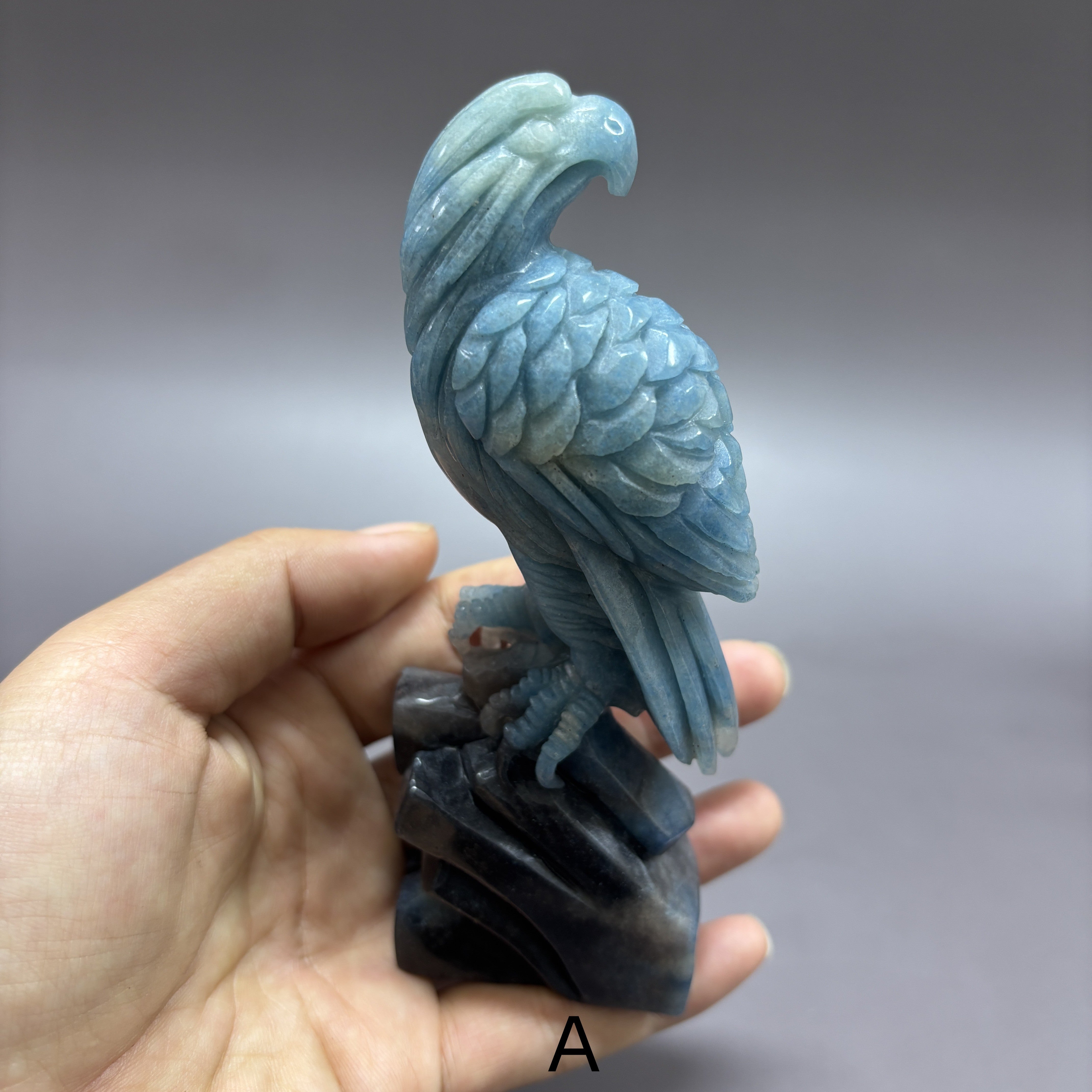 Eagle Hawk Vulture Natural Trollite Crystal Carving Table Decor Gift