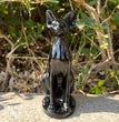 15CM Black Obsidian Egyptian Cat Sphynx Cat Carving Natural Crystal Healing Stone Home Decoration