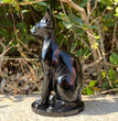 15CM Black Obsidian Egyptian Cat Sphynx Cat Carving Natural Crystal Healing Stone Home Decoration