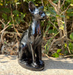 15CM Black Obsidian Egyptian Cat Sphynx Cat Carving Natural Crystal Healing Stone Home Decoration