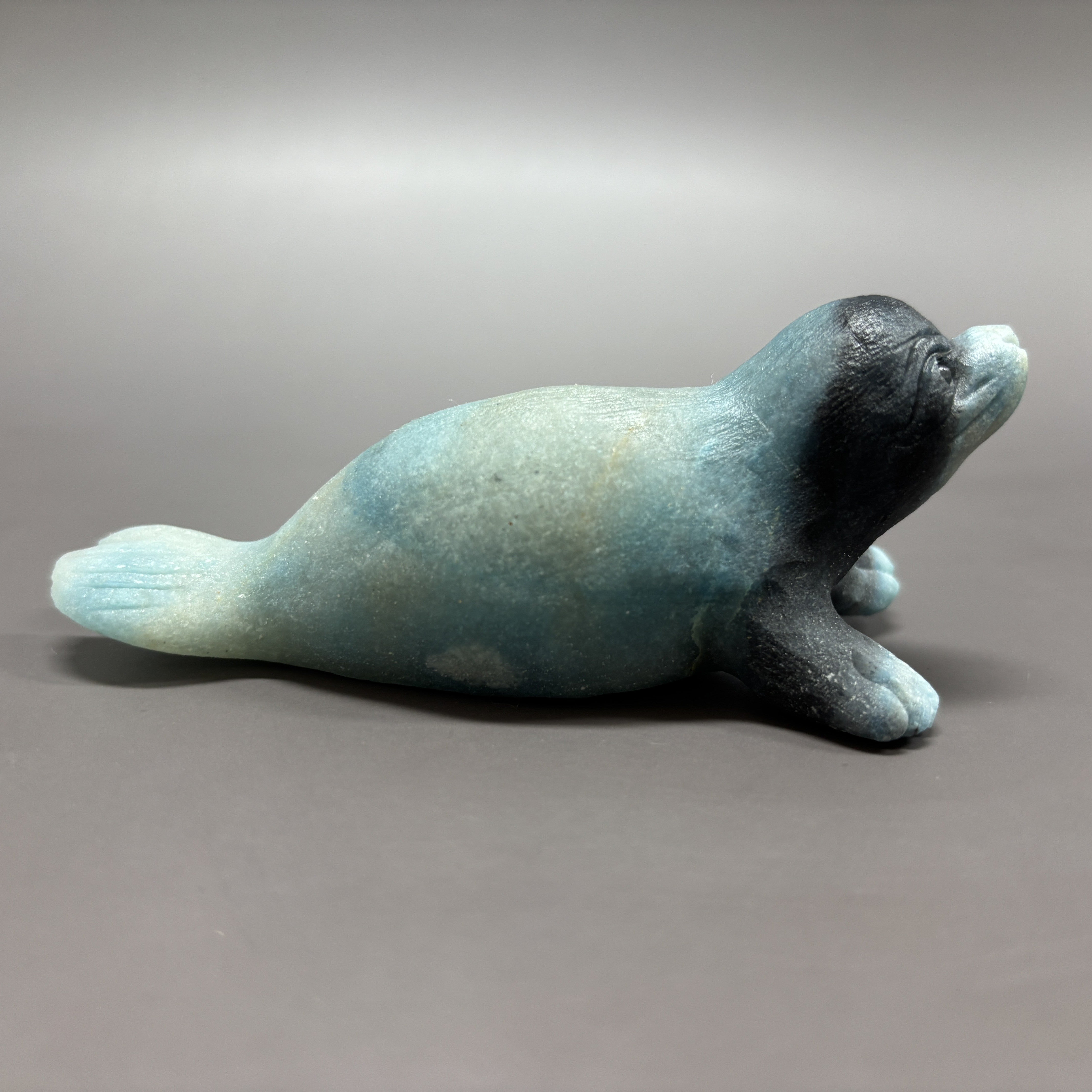 2PCS Natural Trollite Hand Carved Sail Carving Table Decor Gift