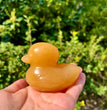 3CM/7CM Yellow Rubber Duck Stone Carving Natural Crystal Gift Home Decoration