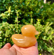 3CM/7CM Yellow Rubber Duck Stone Carving Natural Crystal Gift Home Decoration