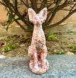 15CM Red Vein Japer Egyptian Cat Sphynx Cat Carving Natural Crystal Healing Stone Home Decoration