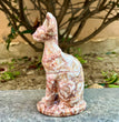 15CM Red Vein Japer Egyptian Cat Sphynx Cat Carving Natural Crystal Healing Stone Home Decoration