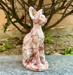 15CM Red Vein Japer Egyptian Cat Sphynx Cat Carving Natural Crystal Healing Stone Home Decoration