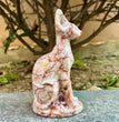 15CM Red Vein Japer Egyptian Cat Sphynx Cat Carving Natural Crystal Healing Stone Home Decoration