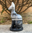 15CM Egyptian Cat Sphynx Cat Taiji Stone Carving Natural Crystal Healing Stone Home Decoration