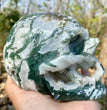 Natural Moss Agate Skull Skeleton Carving Wholesale Natural Crystal Healing Stone Decoration