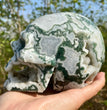 Natural Moss Agate Skull Skeleton Carving Wholesale Natural Crystal Healing Stone Decoration