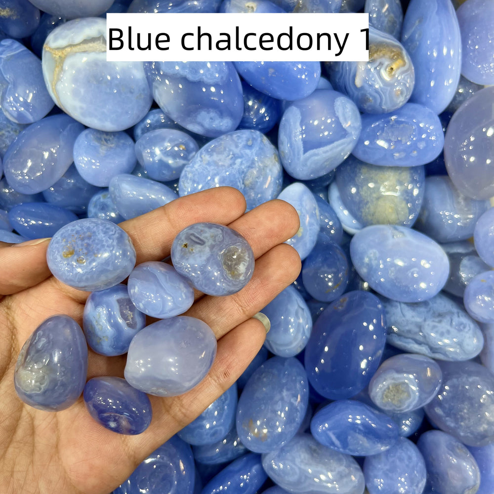 Blue Chalcedony Tumbles Natural Crystal Confetti Healing Energy