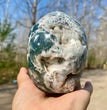 Natural Moss Agate Skull Skeleton Carving Wholesale Natural Crystal Healing Stone Decoration