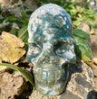 Natural Moss Agate Skull Skeleton Carving Wholesale Natural Crystal Healing Stone Decoration