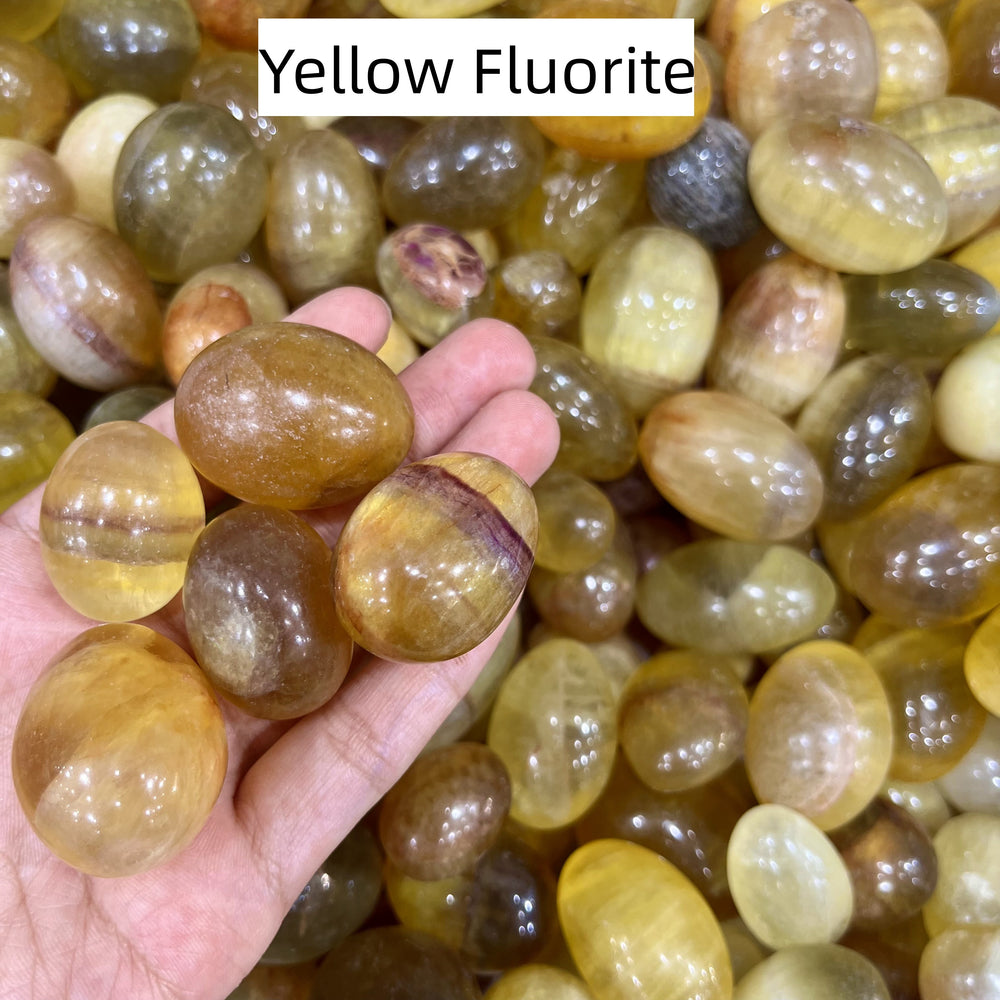 Yellow Fluorite Tumbles Natural Crystal Confetti Healing Energy