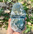 Natural Moss Agate Skull Skeleton Carving Wholesale Natural Crystal Healing Stone Decoration