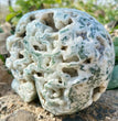 Natural Moss Agate Skull Skeleton Carving Wholesale Natural Crystal Healing Stone Decoration