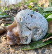 Natural Moss Agate Skull Skeleton Carving Wholesale Natural Crystal Healing Stone Decoration