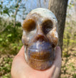 Natural Moss Agate Skull Skeleton Carving Wholesale Natural Crystal Healing Stone Decoration