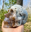 Natural Moss Agate Skull Skeleton Carving Wholesale Natural Crystal Healing Stone Decoration