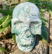 Natural Moss Agate Skull Skeleton Carving Wholesale Natural Crystal Healing Stone Decoration