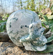 Natural Moss Agate Skull Skeleton Carving Wholesale Natural Crystal Healing Stone Decoration