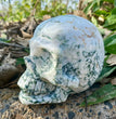 Natural Moss Agate Skull Skeleton Carving Wholesale Natural Crystal Healing Stone Decoration