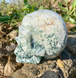 Natural Moss Agate Skull Skeleton Carving Wholesale Natural Crystal Healing Stone Decoration